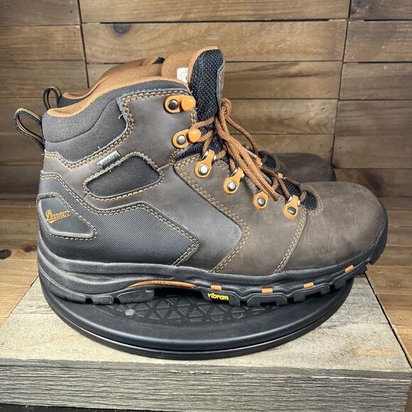 DANNER VICIOUS 4.5" Composite Toe Mens Size 9D Boots Brown Orange Lace Up GTX - Picture 1 of 12